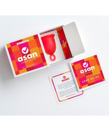 Asan Menstrual Cup - Easiest Cup to Insert & Remove I Special Ring Design | Premium Medical Grade Silicone I Designed in The USA (Heavy Flow) - Buy Online on GoSupps.com
