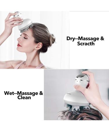 LATME Electric Scalp Massager with 4 Replacement Heads - Portable Head Scratcher for Stress Relief and Muscle Relaxation - Buy Online on GoSupps.com