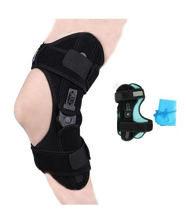 Knee Braces Adjustable Knee Brace for Knee Pain Knee Brace Support with Side Stabilizers Knee Support for Meniscus Tear Tendonitis Arthritis Hinged Knee Braces for Men and Women (Black-Left)