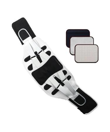 Back Brace Back Reliever Belt Lumbar Traction Device Lower Back Support Brace for Men Women Back Reliever Spinal Belt Black F