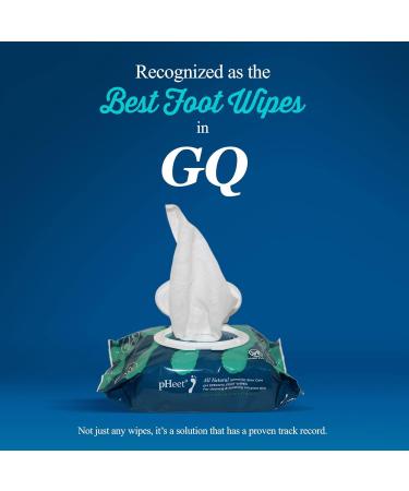 pHeet Foot Wipes | All-Natural Antifungal & Antibacterial Formula for Athletes Foot & Toenail Fungus | 72ct - Cleans Moisturizes & Improves Dry Skin - Buy Online on GoSupps.com
