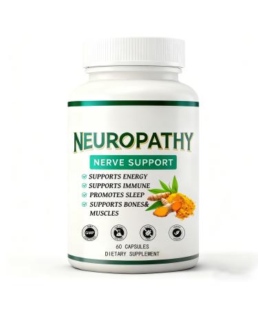 Lazra Nerve Support Supplement with B12 & Vitamin C Boosts Energy Soothes Nerves & Promotes Calm Focus Non-GMO-60 Count Vegan Capsules