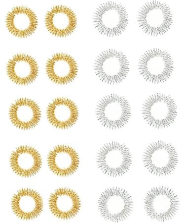 Finger Massage Rings - Sensory Hand Acupressure Golden Plastic Ring for Relaxation & Relief - Buy Online on GoSupps.com