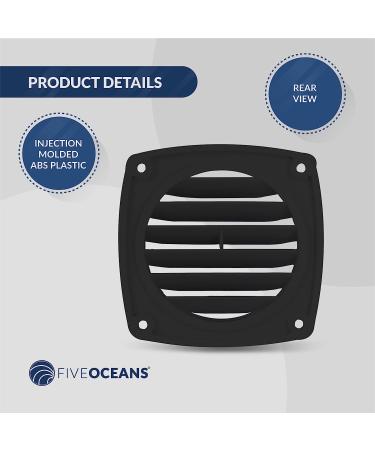 Five Oceans Air Louvered Flush Thru Vent 3 White/Black - Pack of 2 - Buy Online on GoSupps.com