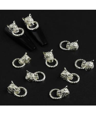 Dornail 10pcs Gold Lion Head Nail Charms - Retro Leopard Knocker 3D Alloy Nail Jewelry for Women - Nail Art Decorations & Accessories - Buy Online on GoSupps.com