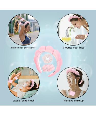 WINTACTICAL Set of 4 Women's Spa Headbands for Face Washing, Makeup Removal, Shower - Pink Hair Accessories - Buy Online on GoSupps.com