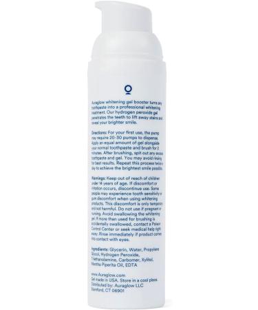 Auraglow Whitening Toothpaste Booster, Add to Toothpaste to Whiten, 9% Hydrogen Peroxide Teeth Whitening Gel Toothpaste, 350+ Whitening Treatments, 6-Month Supply, 2.6oz Mint - Buy Online on GoSupps.com