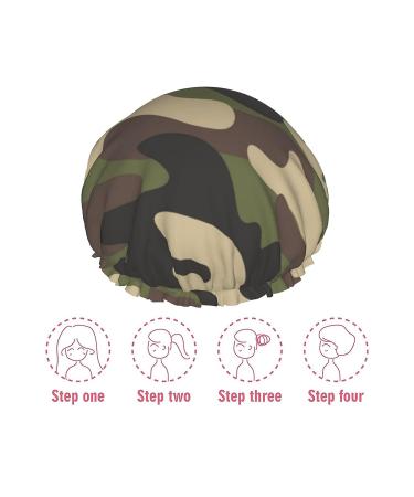 Camouflage Military Abstract Camo Shower Cap - Waterproof Reusable Bath Cap | Men & Women | Double Layer Elastic Cap - Buy Online on GoSupps.com