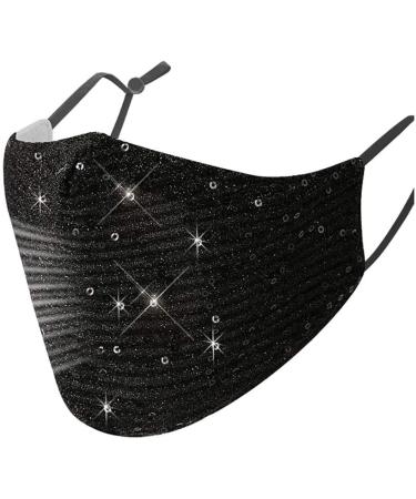 YIMIDEAR Women's Mundsprung Sparkle Dust Mask - Reusable & Washable with 2 Active Coal Filters for Running & Cycling - Black - Buy Online on GoSupps.com
