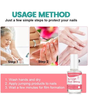 Anti Nail Biting Polish - Stop Biting Nails - Nail Biting Prevention - Stop Nail Repair Clear Varnish - Discourages Nail Biting and Thumb Sucking For Children and Adults - Buy Online on GoSupps.com