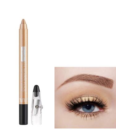 Eyeshadow Stick High Pigmented Metallic Cream Shimmer Eye Shadow Pencil Lasting Waterproof Neutral Eyeshadow Pen Crayon Glitter Eyeliner Pen Prime Eye Makeup Smudger (Champagne Gold)