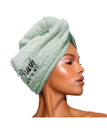 Felicia Leatherwood Microfiber Hair Towel Wrap - Quick Drying  Anti Frizz & Gentle on Hair - Easy to Use  Saves Time  Lightweight & Compact - for Curly  Long & Thick Hair - Men & Women - Mint