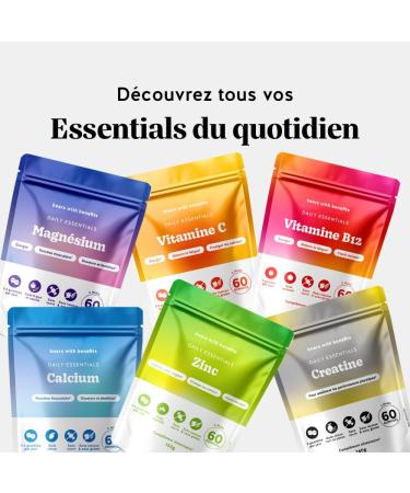 Gummies Vitamine B12 400 g Daily Essentials Contribue au M tabolisme Energ tique Normal R duction de la Fatigue 60 pi ces (2 mois) Vegan Sans Sucre Bears with Benefits NEW FORMAT - Buy Online on GoSupps.com