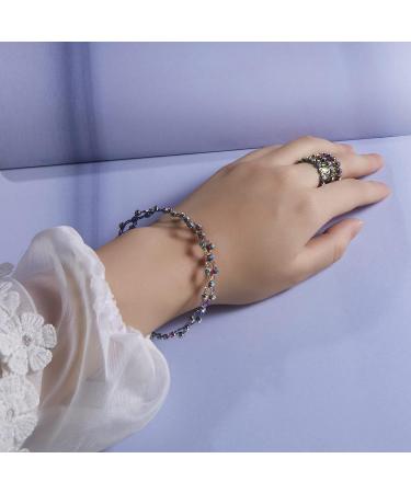 YSAH 2 in 1 Adjustable Magnetic Therapy Transforming Bracelet Ring Magic Retractable Ring Bracelet Lymph Drainage Bracelets Zircon Multilevel Twist Women (White) 2-7cm - Buy Online on GoSupps.com