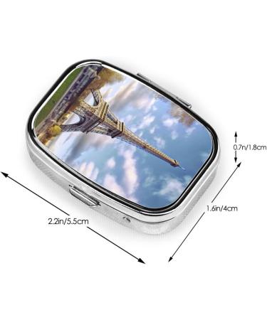 Eiffel Tower Small Pill Case - 2 Compartment Travel Pill Box Organizer | Cute Purse Gift Idea - Buy Online on GoSupps.com