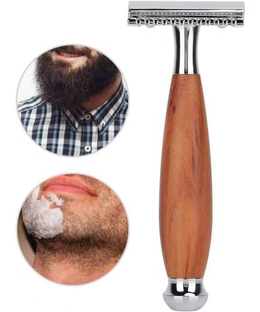 Dekaim Wooden Handle Razor | Classic Men's Double Blade Safety Razor | Premium Manual Shaving Experience - Buy Online on GoSupps.com