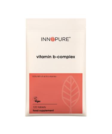 INNOPURE Vitamin B Complex Tablets (No Artificial Fillers) 100% NRV of All 8 B Vitamins B1 B2 B3 (Niacin) B5 B6 B12 Biotin & Folic Acid (120 Tablets) UK Made