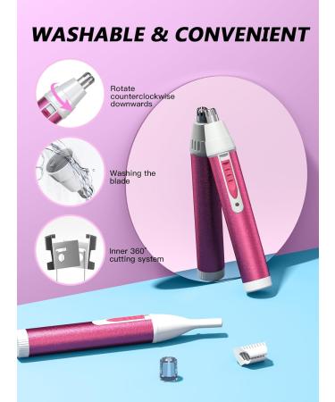 Rechargeable Nose Hair Trimmer for Women - 2023 2-in-1 Painless Ear & Facial Hair Trimmer | Washable & Low Noise - Buy Online on GoSupps.com