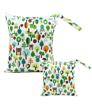 Egurs diaper bag for on the go Wetbag 1 piece large + 1 piece medium small tree