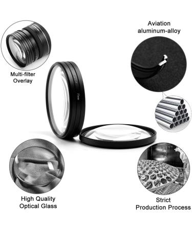 82mm Close-up Filter Kit 4 Pieces (+1 +2 +4 +10) Macro Lens Set for Canon Nikon Sony DSLR Camera with Pouch and Lens Cap - Buy Online on GoSupps.com