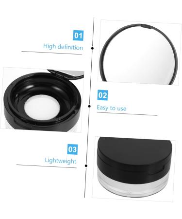 WOONEKY 6 Pcs Elastic Mesh Loose Powder Box Powder Case with Mirror DIY Powder Case Empty Portable Abs Black - Buy Online on GoSupps.com