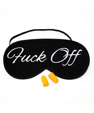 Fuck Off Sleep Mask Eye Mask Embroidery with Ear Plugs Set Christmas Gift