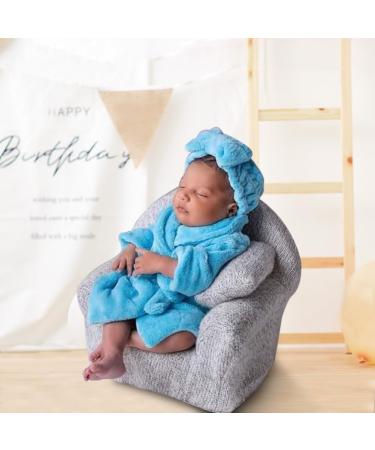 Shop Dark Blue Newborn Photography Bath Towel & Robe Set | Baby Costume Accessories for Boys & Girls | Perfect for Photo Shoots - Buy Online on GoSupps.com