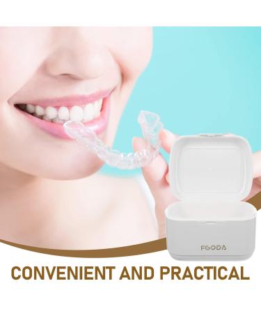 Denture Bath Case - Leakproof Portable Retainer & False Teeth Storage Box - Ideal for Office, Travel & Home - White - Buy Online on GoSupps.com