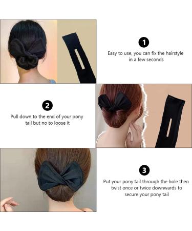 Solustre 3-Piece Hair Bun Maker Set - Reusable Flexible Rolls & Headband Hair Accessories for Women & Girls - Perfect for Stylish Updos - Black - Buy Online on GoSupps.com