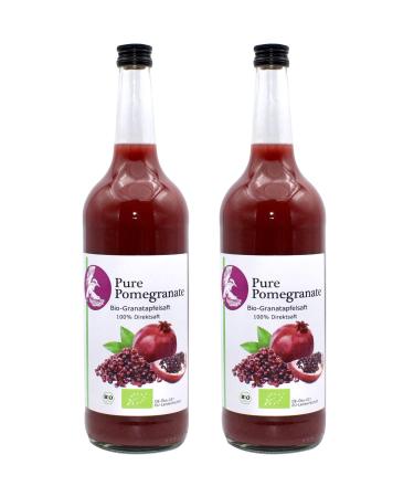 Organic Pomegranate Juice 100% Pure Juice Natural Cloudy Cold Pressed Unfiltered (2x1000 ml)