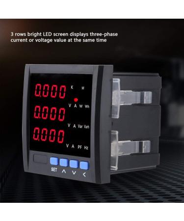 Three-Phase Display Multifunction Digital LED Programmable Three Phase AC Voltage Current Frequency Energy Meter Ammeter (Black) - Buy Online on GoSupps.com