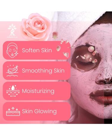 Rose Facial Mask - Hydrating Clay Mask with Rose Extract Vitamin C & Aloe Vera for Smooth Glowing Skin | 4.23 Oz - Buy Online on GoSupps.com