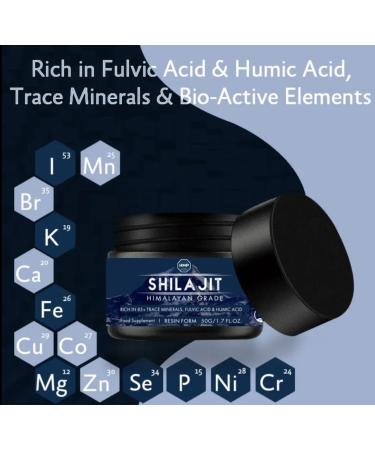 Shilajit d'Exception - Plus Haute Qualit Purifi | Himalaya | R sine Naturelle | Revitalisant & nergisant | 85+ Min raux Acide Fulvique & Humique | 100 Doses - Buy Online on GoSupps.com