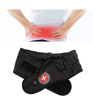 Decompression Belts | Inflatable Lumbar Support for Back Pain Relief | Comfortable All-Day Wear - Buy L Black-Silver Air Pump - Buy Online on GoSupps.com