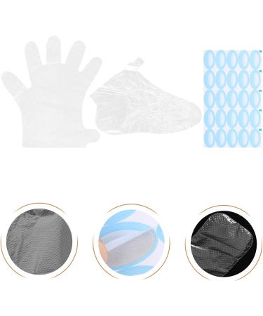POPETPOP Gloves and Foot Covers Set 100 Booties 100 Gloves with 200 Adhesive Stickers for Foot Pedicure Hot Spa Wax Treatment - Buy Online on GoSupps.com