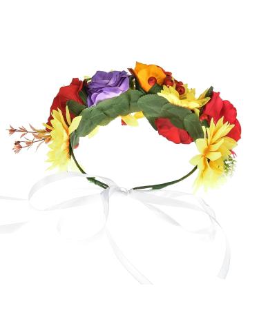 Floral Fall Day of the Dead Flower Crown FL-28 (Colorful) - Buy Online on GoSupps.com