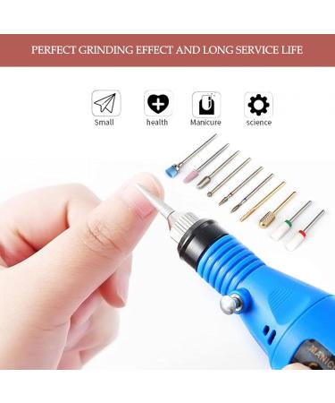 Professional Tungsten Steel Nail Drill Set for Acrylic & Gel Nails - 10-Piece Kit for Nail Care & Removal (BH08) - Buy Online on GoSupps.com