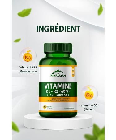 Divya Himalayan Plant Based Vitamin D3 K2 Supplement Support Bone & Heart Health Vitamin D3 & 90 mcg Vitamin K2 for Immune Support & Calcium Absorption - 60 Tablets 5000 IU - Buy Online on GoSupps.com