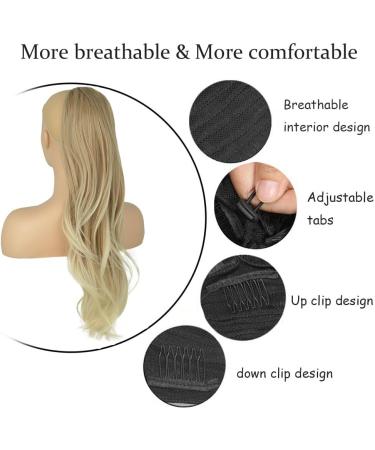 PORSMEER 26 Inch Drawstring Ponytail Extension Brown to Blonde Synthetic Hairpiece - Buy Online on GoSupps.com