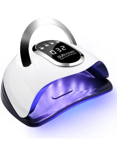 FAOKZE 220W nail dryer lamp UV lamp for acrylic nails 60 LED lamp for nails UV lamp for shellac nails digital display screen 10/30/60/99S Timer suitable for all gel nail polish (white)