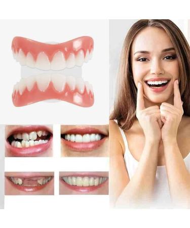 Adjustable Snap-On Dentures for Men - Eat, Smile & Cover Imperfections Instantly - Top & Bottom Set of Temporary Fake Teeth for Confidence Boost - Buy Online on GoSupps.com