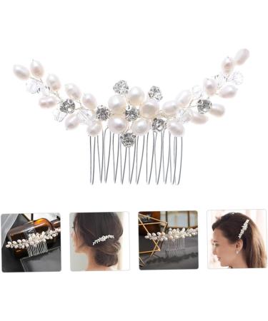 Ipetboom Rhinestone Bridal Comb Bridal Pearl Comb Wedding Hair Clip Bridal Hair Combs Irish Accessories for Women Tiara Wedding Hair Comb Bride Decorate Abs European and American - Buy Online on GoSupps.com