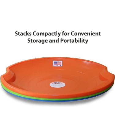 Flexible Flyer Round Flying Saucer Snow Sled - 26 Inch Orange Disc Racer for Kids 4 and Up - Buy Online on GoSupps.com