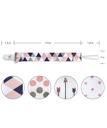 Pacifier Chain for Girls - 4 Pack Holder Leash Set | Fits All Pacifiers & Teething Toys | Perfect Baby Shower Gift - Buy Online on GoSupps.com