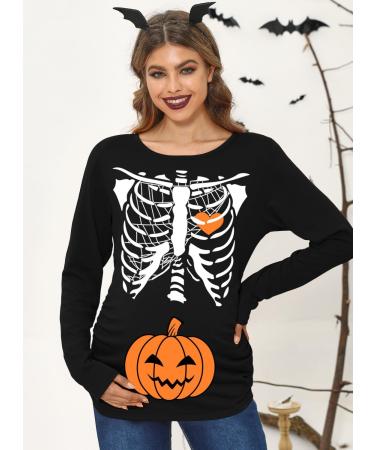 G and PL Halloween Women's Pregnancy Top | Maternity Funny Costume Long Sleeve Shirt - Buy Online on GoSupps.com