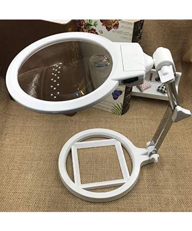 2.5X Desktop Magnifier Embroidery Reading Stand Magnifying Glasses with Lighting LED Loupe Made in China