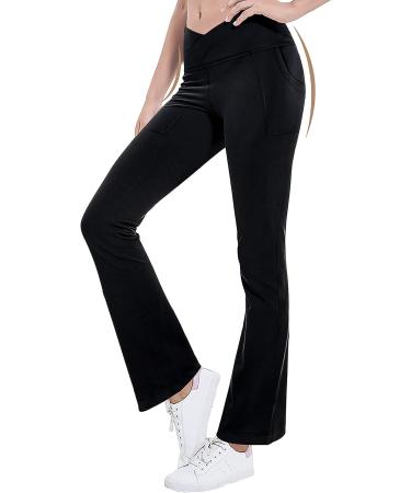 Jinhiteam Girls' Black Leggings with Pockets | High Waist Tummy Control Yoga Pants | Size 11-12 Years - Buy Online on GoSupps.com