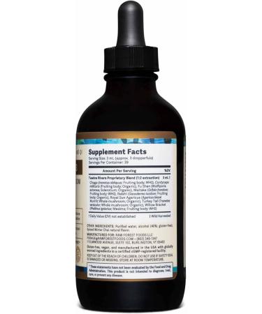 RAW Forest Foods Twelve Rivers Functional Mushroom MycoMedic Elixir Tincture 1:2 True Dual-Stage Extraction Spiced Winter Chai 4 Fluid Ounce Bottle - Buy Online on GoSupps.com