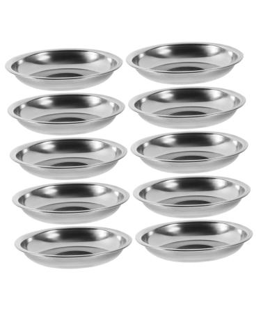 Zerodeko 10pcs Stainless Steel Dish I Am Willow Dip Dish for Parties Dipping Bowls Flavor Dish Metal Dipping Dish Condiment Dish Seasoning Plate Sauce Gear Dipping Vegetables