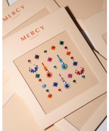Shanaya Colored Bindi by MERCY LONDON | Crystal Face Jewels - Gold Multi Packet for International Shipping - Buy Online on GoSupps.com